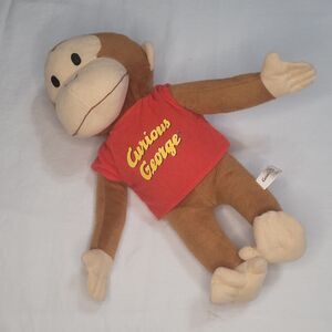 Curious George‎ Monkey Red Shirt 13" Plush Stuffed Animal Toy Factory EUC